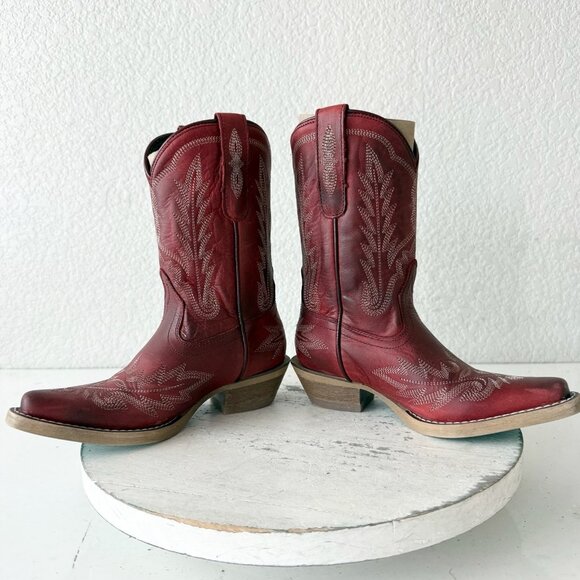 Lane Lexington Kids Red Cowboy Boots Size 11 Little Girls Western Cowgirl Boots - Picture 9 of 13